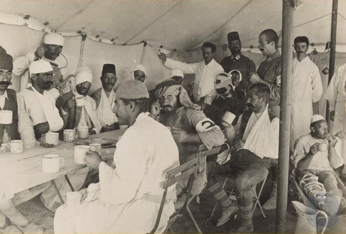 Yaralı Osmanlı askerlerinin dinlenmeleri